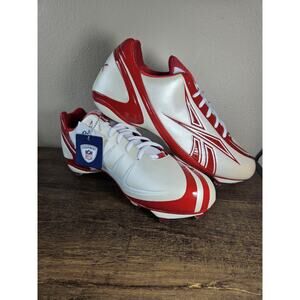Reebok RBK Mens Football Cleats Hardlink Size 13.5 White/Red Low Top NFL
